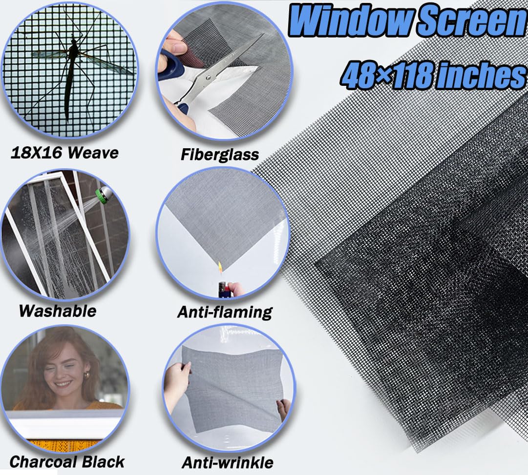 King&Charles 48x118 screen mesh unfurled for versatile DIY projects