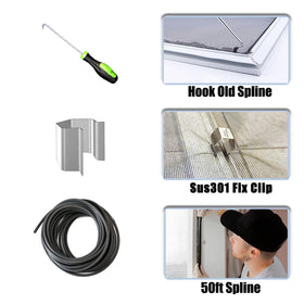 King&Charles 50 ft spline strengthens screen edges for lasting fixes