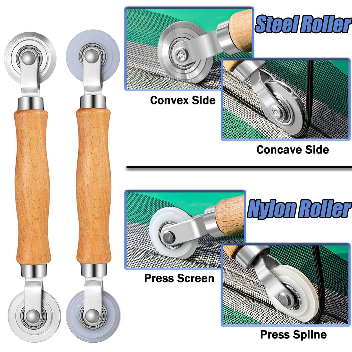 King&Charles nylon bearing roller protects fiberglass mesh during use