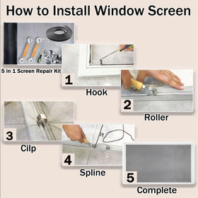 King&Charles screen repair kit in use on a window frame