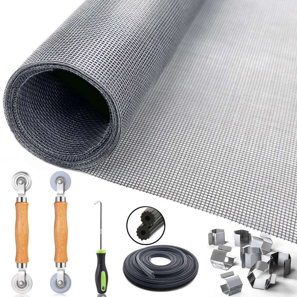 King&Charles window screen kit assembly demonstrates a complete DIY repair setup