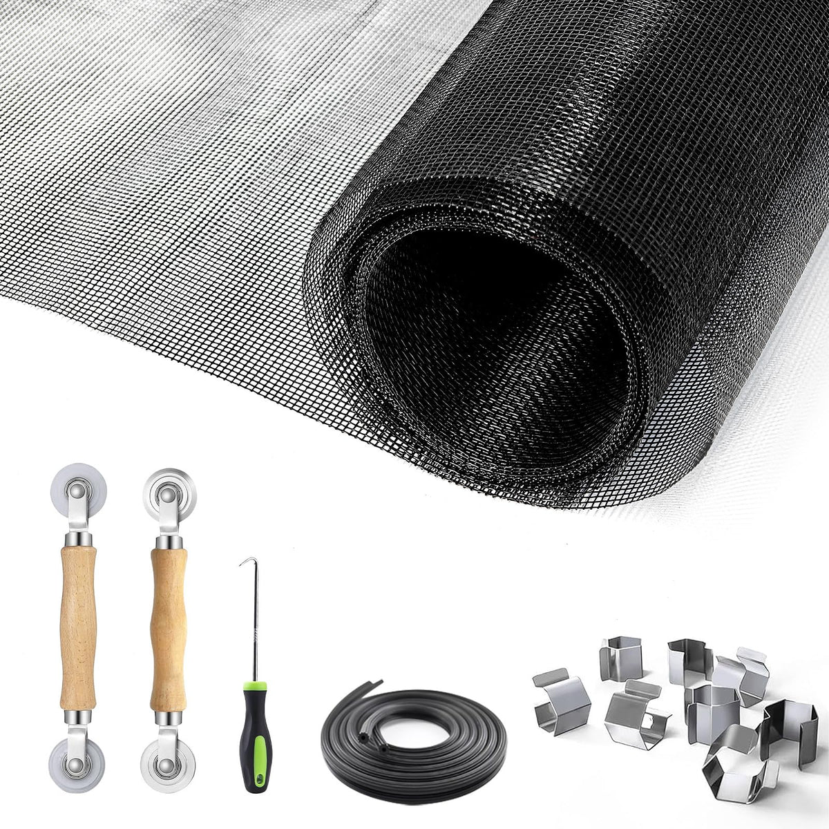 King&amp;Charles window screen kit front view for easy DIY repair