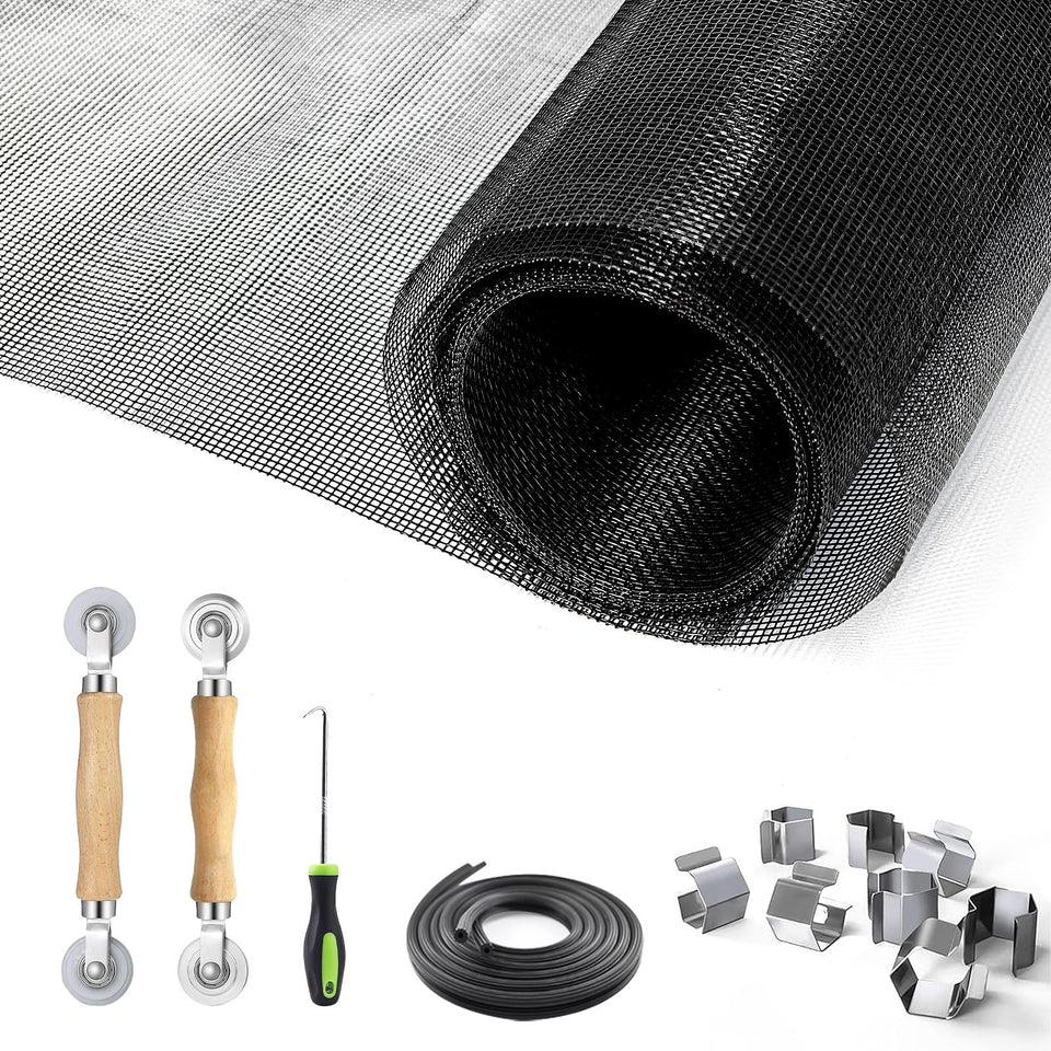 King&amp;Charles window screen kit front view for easy DIY repair