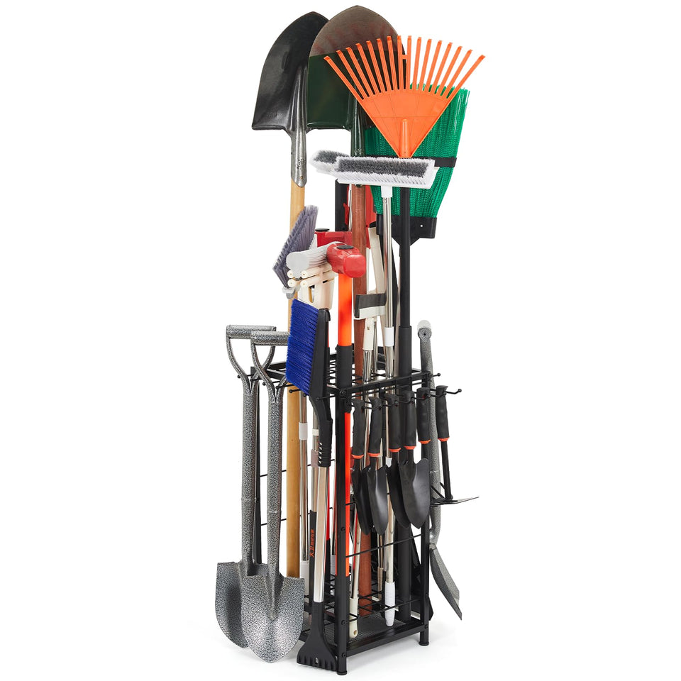 Kingarage Corner Tool Organizer assembly view highlights easy setup and high capacity.