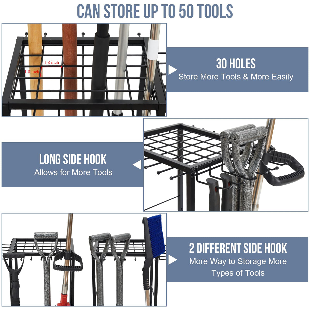 Kingarage tool storage with steel mat protects tools during transport.