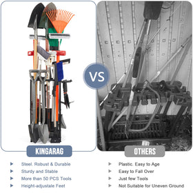 Kingarage tall 27-2-inch height fits long-handled garden tools neatly.