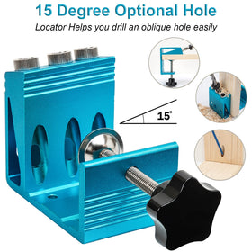 KingBaas jig demonstrates the 15 degree angle for precise holes.