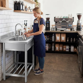 KINGBO compact sink bowl and drainer fit tight prep spaces
