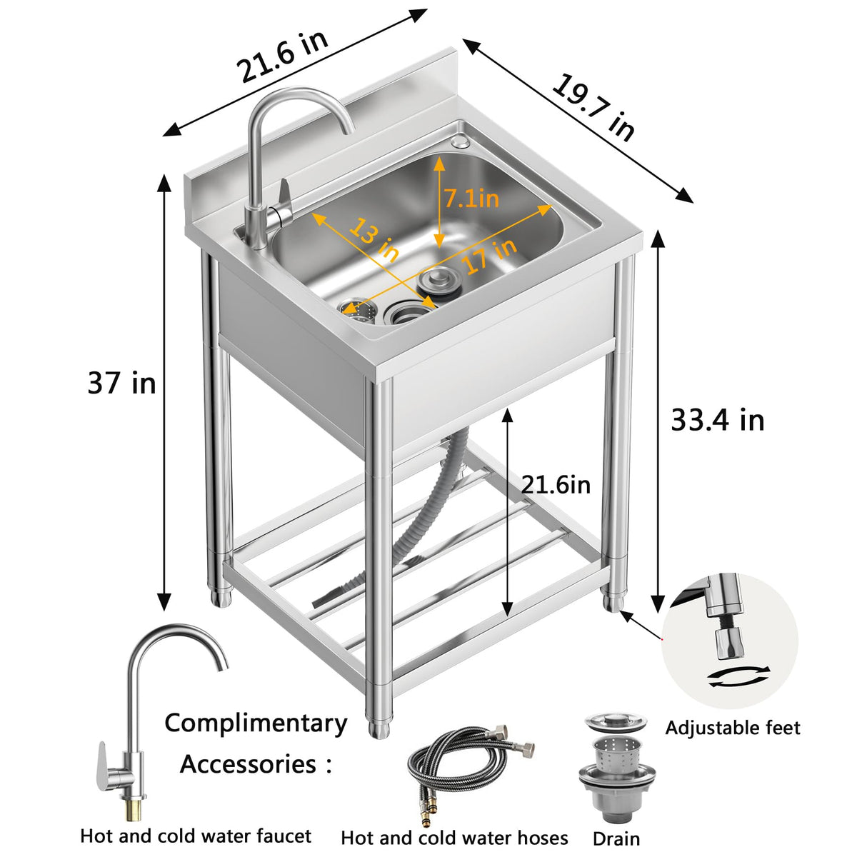 KINGBO polished stainless steel surface resists corrosion and wipes clean