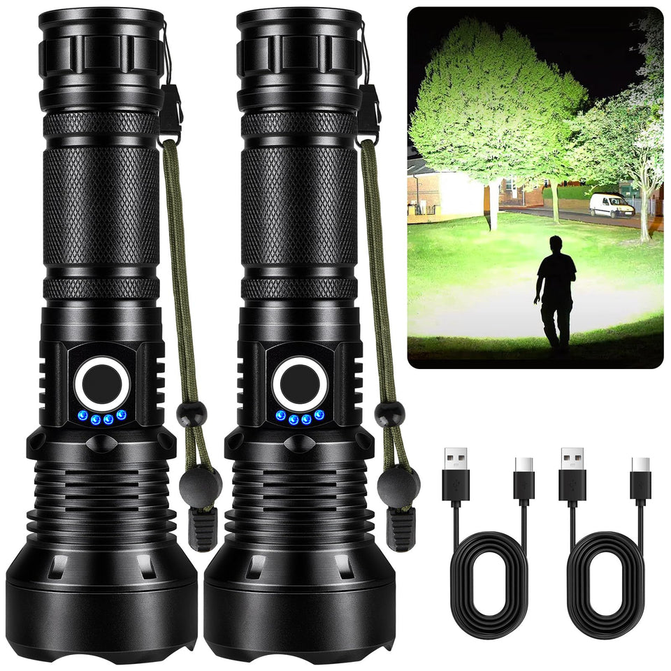 KINGCAESAR flashlights with 90,000-lumen output for outdoor visibility