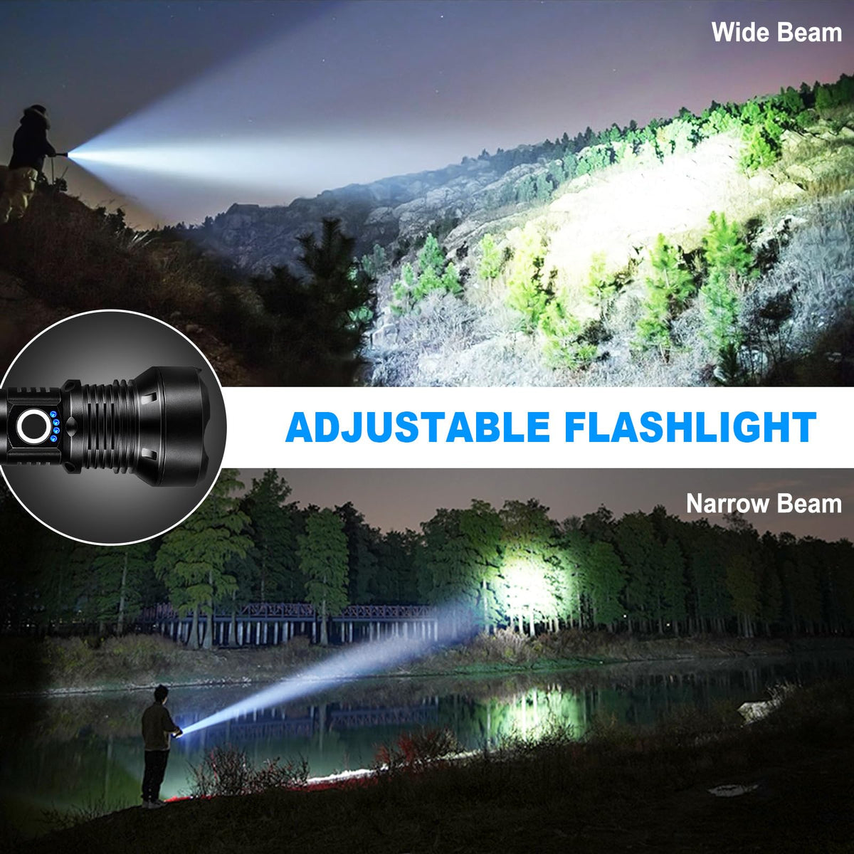 KINGCAESAR flashlights ideal for camping, night runs, and outdoor adventures