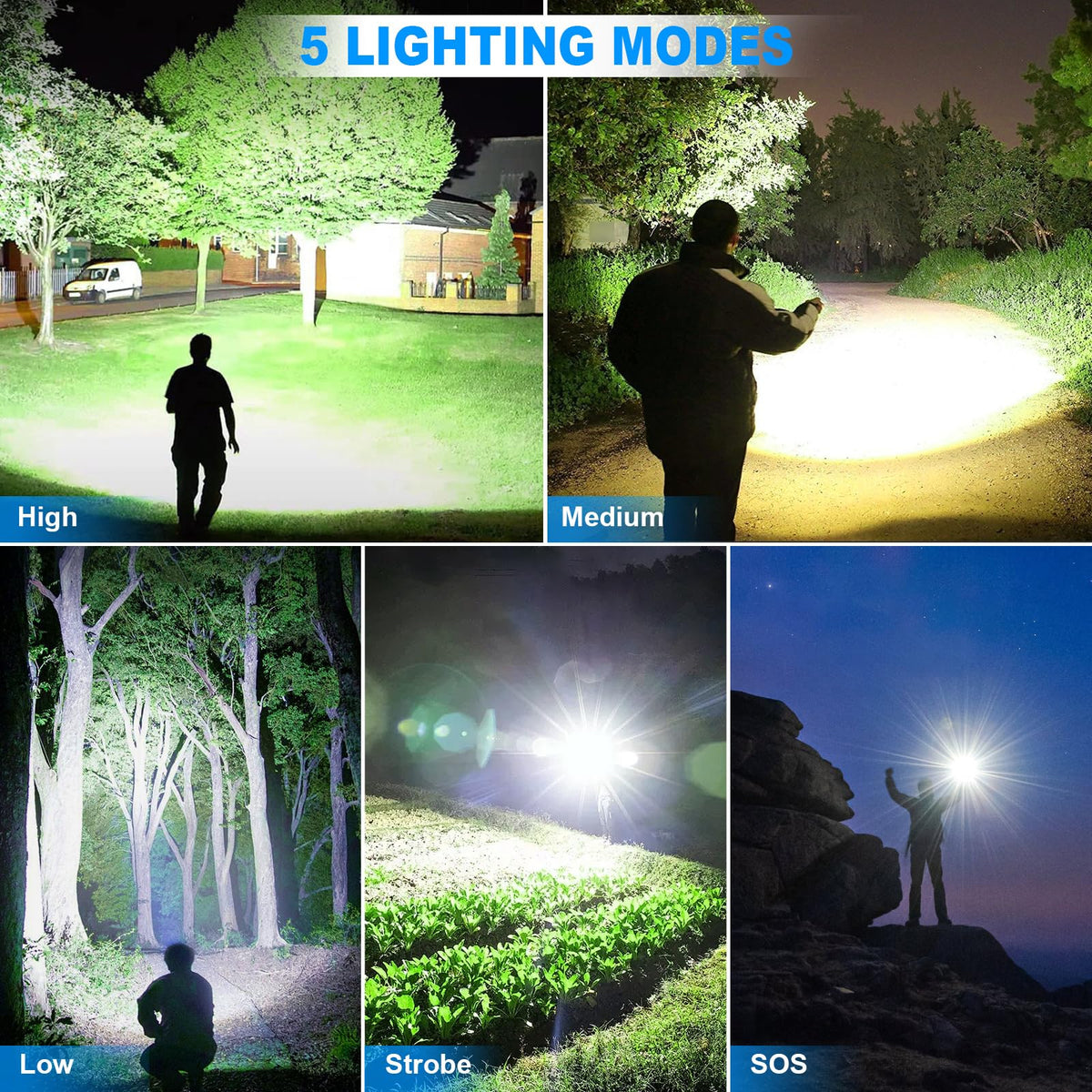 KINGCAESAR flashlights IPX7 waterproof design handles rain and splashes confidently