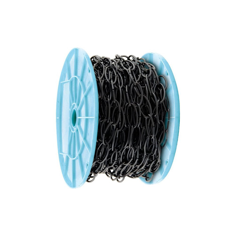 KingChain 536521 open oval chain on a reel for easy hanging decor.