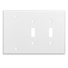 Kingdder 3-gang wall plate with white gloss finish for a clean look