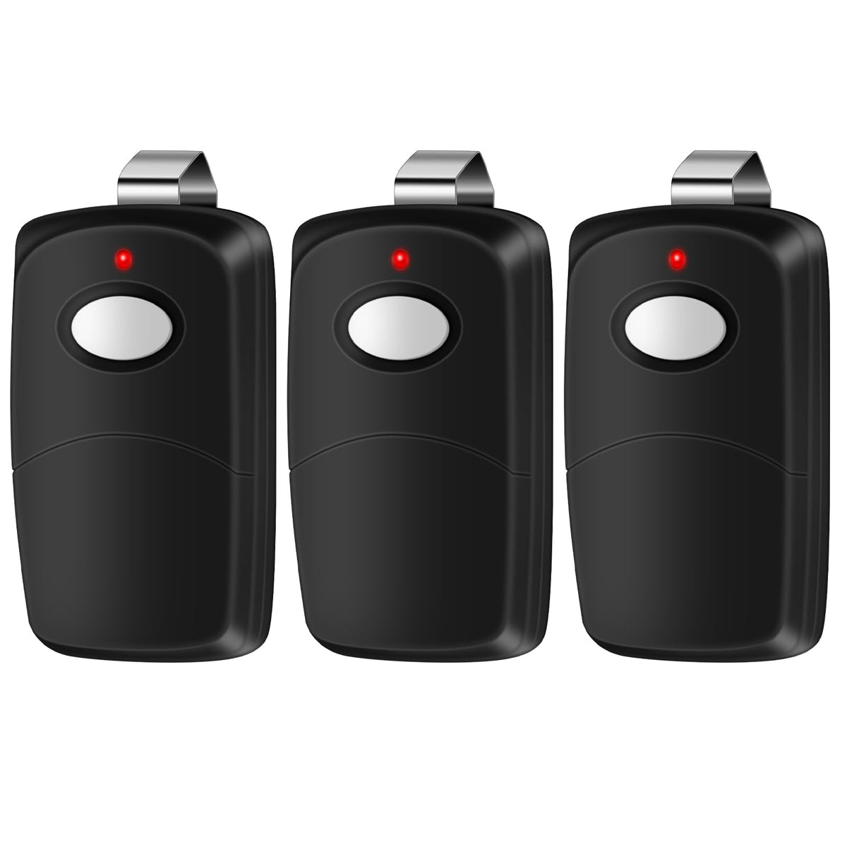 Kingdder 3-piece garage door remote pack with keychain for easy access.