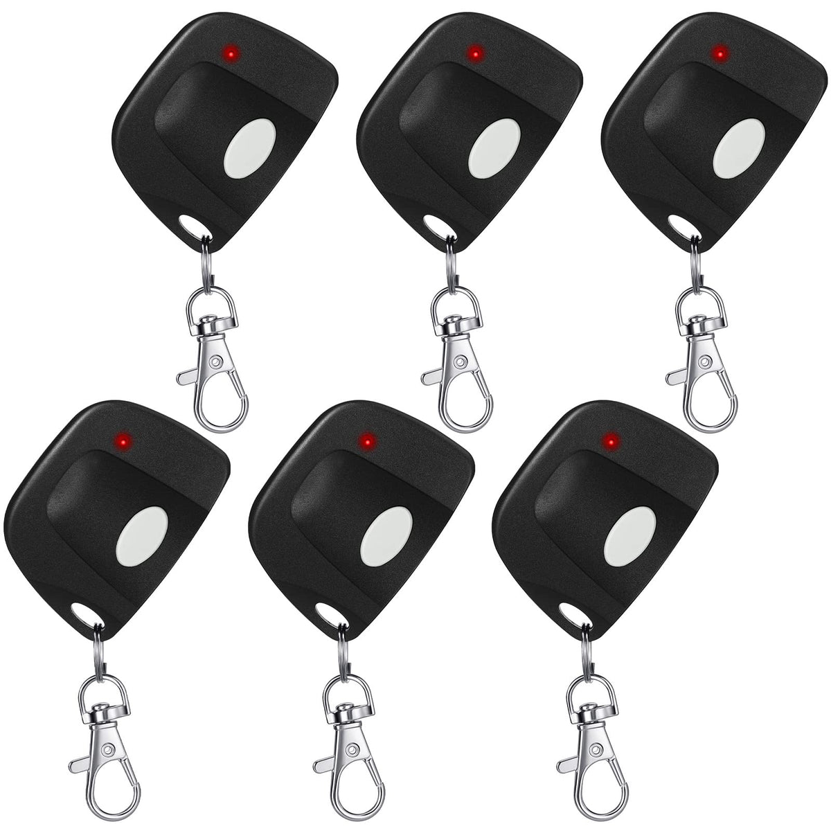 Kingdder 6-pack garage door remotes with DIP switches, compatible with Linear Delta 3 310MHz for secure access.