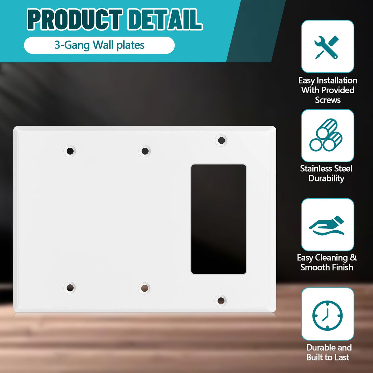 Kingdder corrosion-resistant stainless faceplate for reliable daily use.