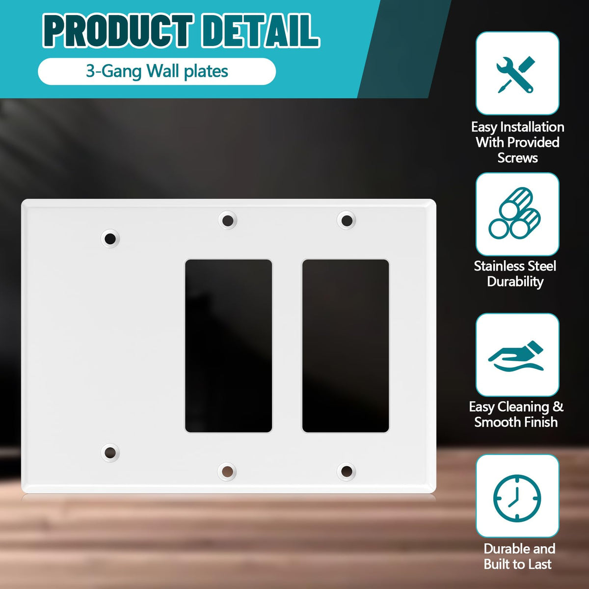 Kingdder stainless steel wall plate resists rust in humid spaces for lasting appeal