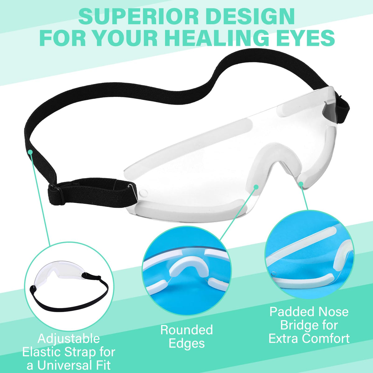 Kingdder Eye Shield nose bridge design reduces pressure during extended wear.