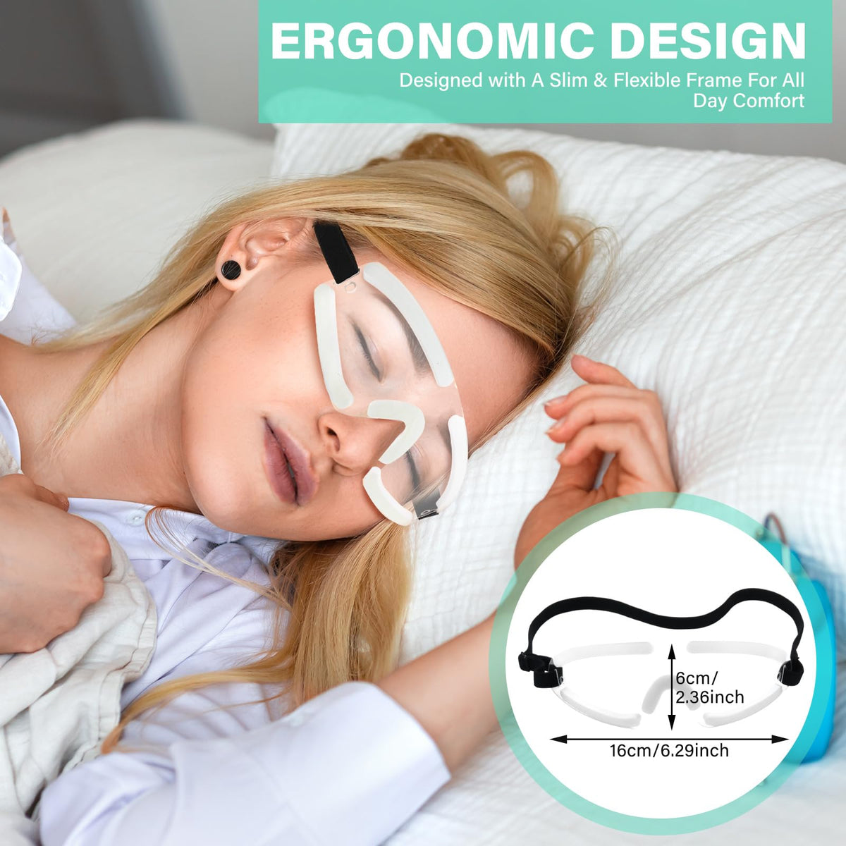Kingdder Eye Shield soft padding hugs the face for all-night comfort.