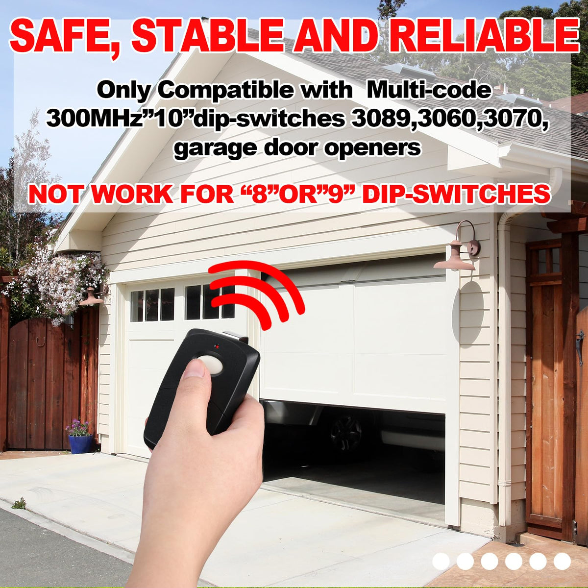Kingdder multicode 3089 300MHz remote ready with 10-dip switches.