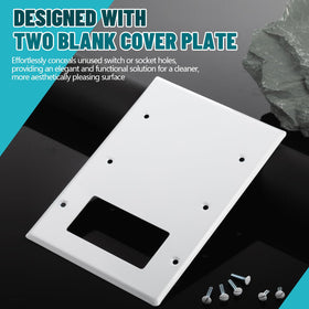Kingdder standard-size wall plate fits 4.50 by 6.38 inch openings.