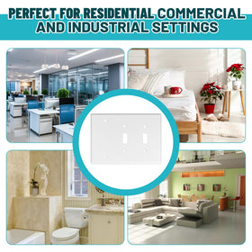 Versatile compatibility with rocker switches, dimmers, USB, and GFCI sockets