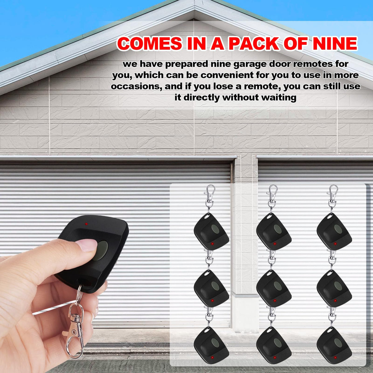Kingdder wide signal range supports distant door opening.