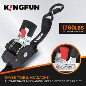 Kingfun auto roll-up mechanism in action for quick securing.