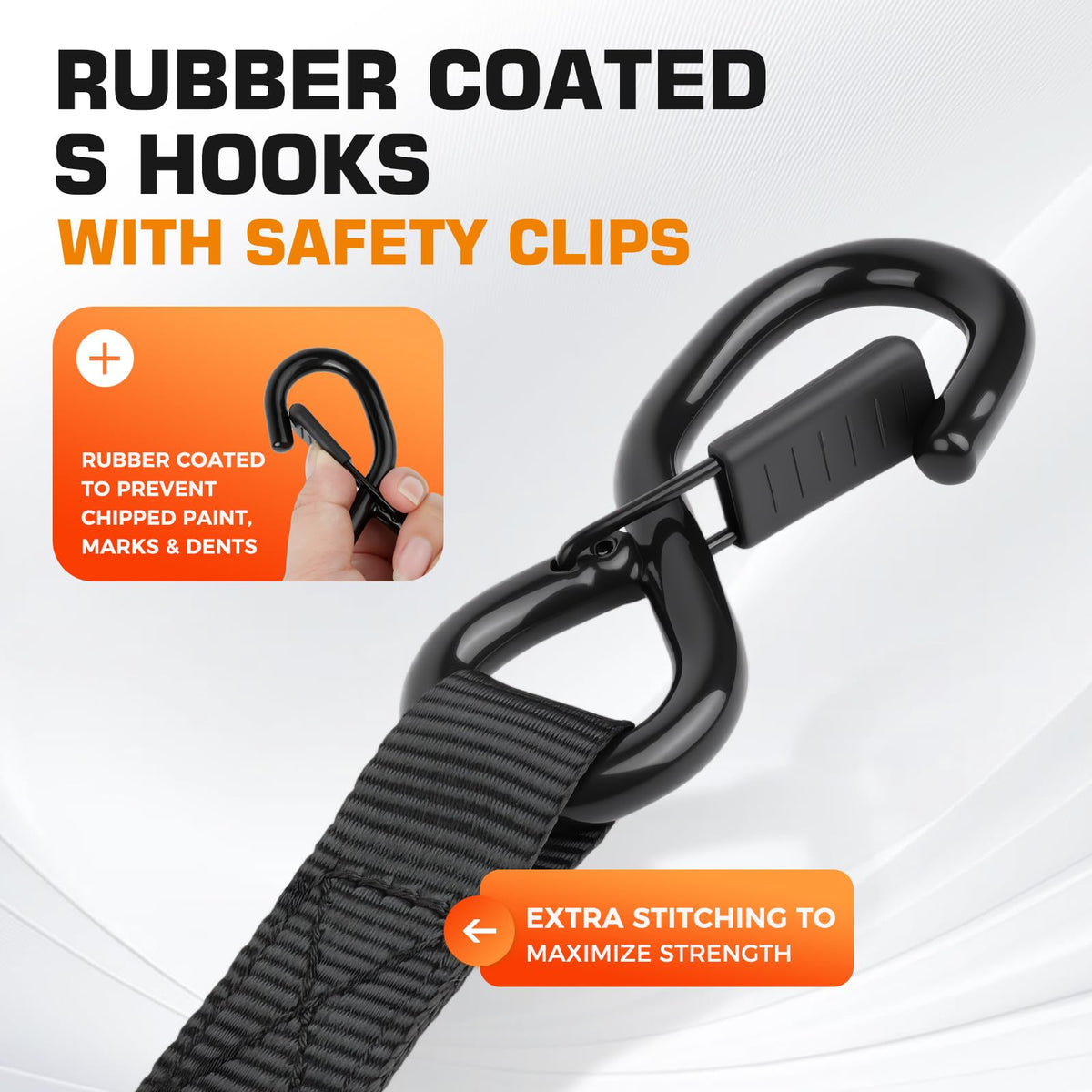 Kingfun straps secure motorcycles and ATVs on trailers and trucks.