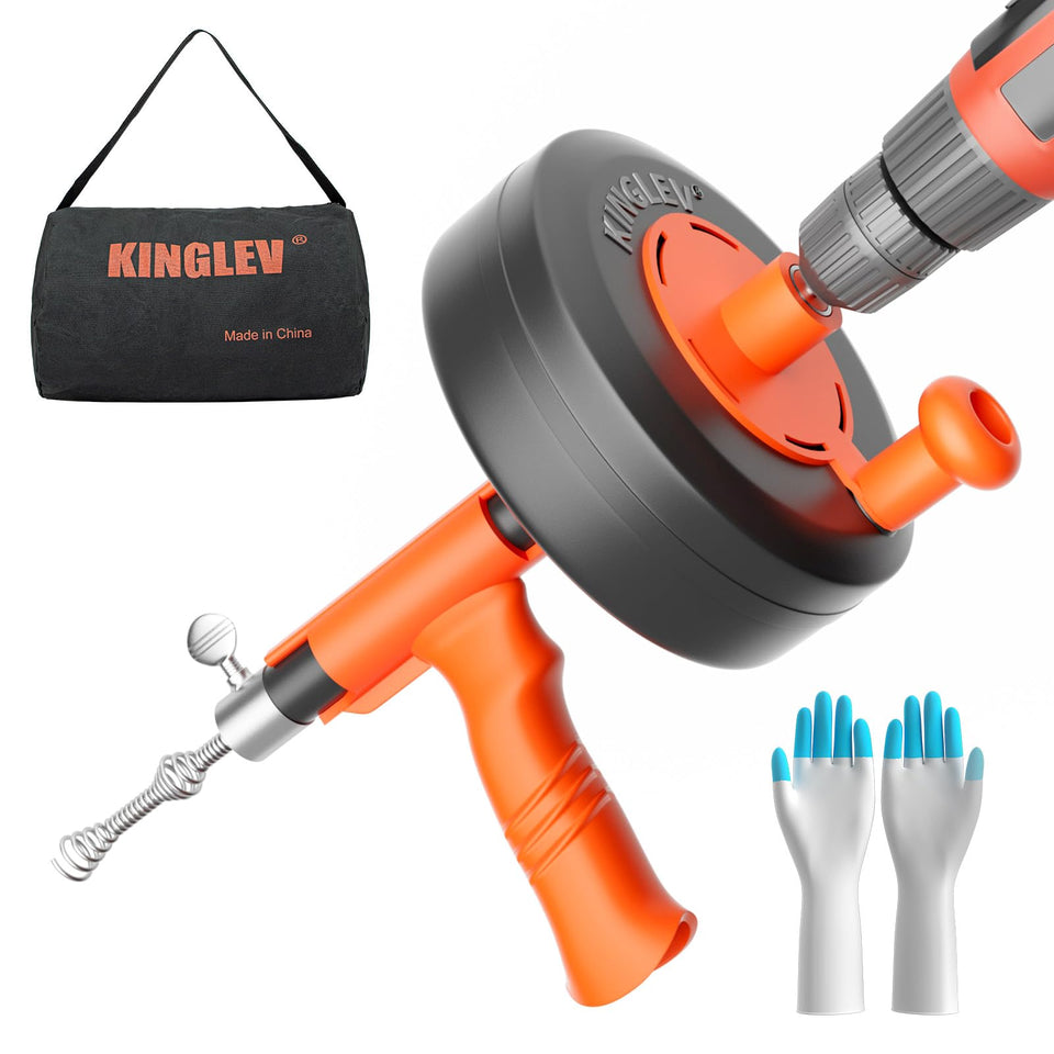 KINGLEV drain snake 25ft coil for quick clog clearance
