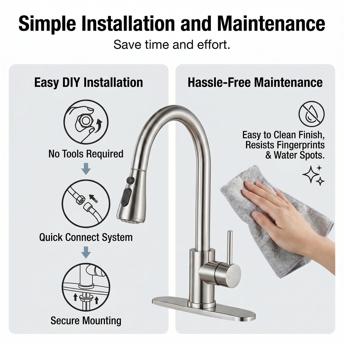 KINGO HOME easy-clean surface resists stains for quick upkeep