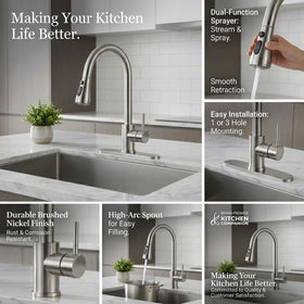 KINGO HOME high-arc spout covers wide sink area for easy filling