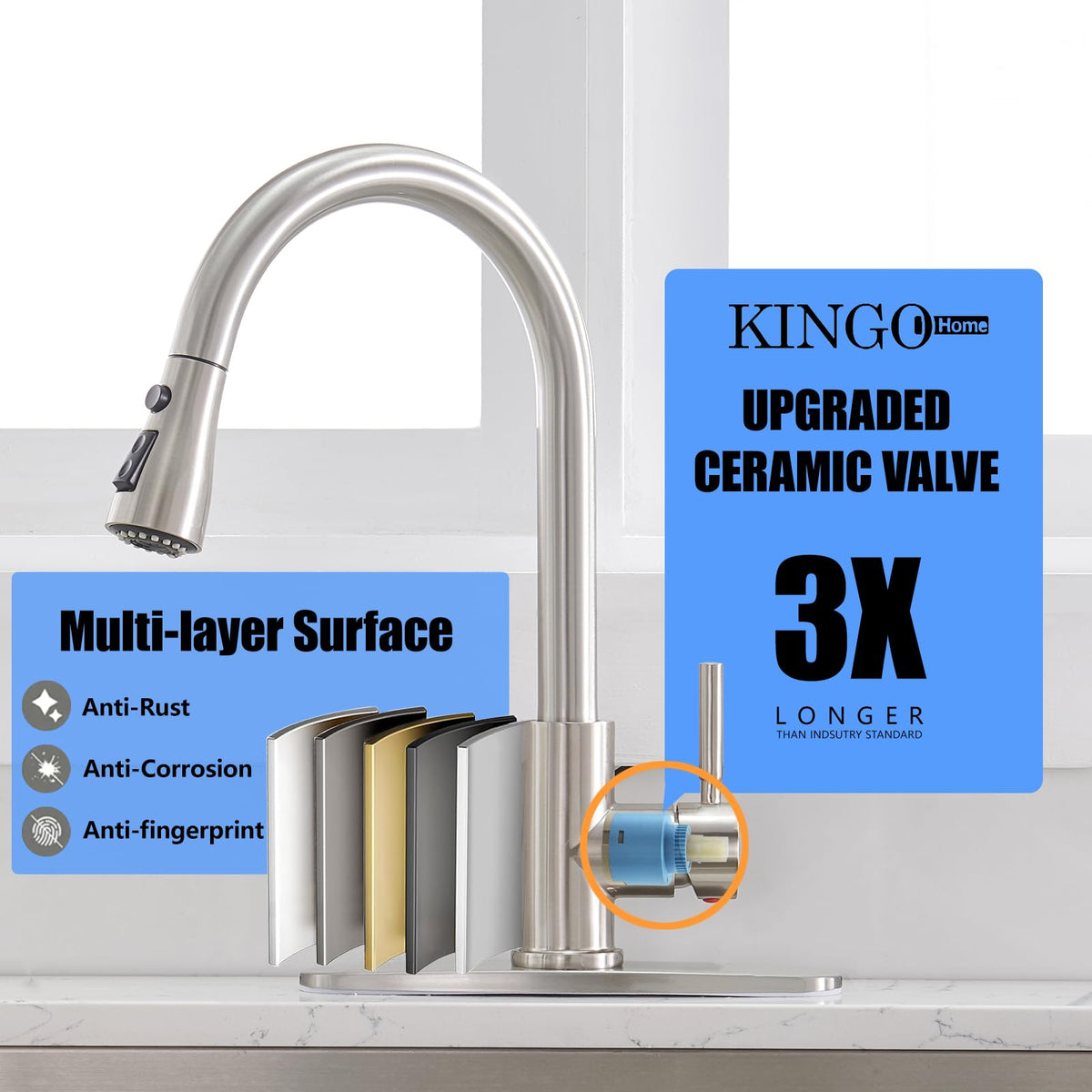 KINGO HOME minimalist design fits any kitchen or mobile space