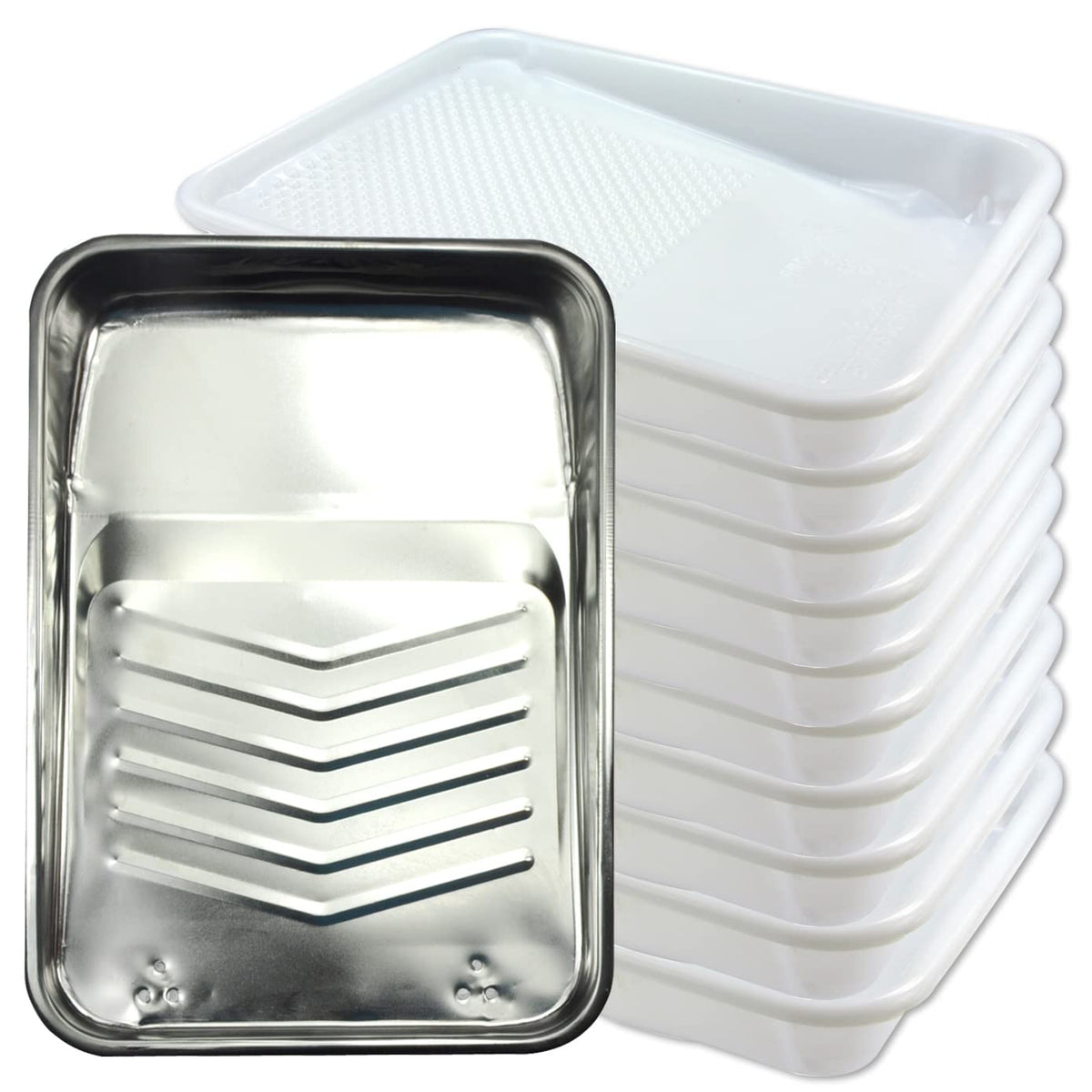 KingOrigin 9-inch metal paint tray with a sturdy grip for even paint distribution.