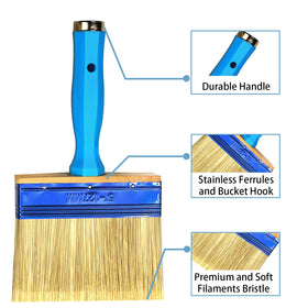 KingOrigin deck stain brush 6-inch provides broad reach for large areas.