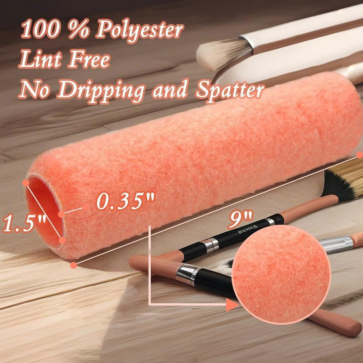 KingOrigin high-density polyester fiber roller demonstrates excellent paint hold.