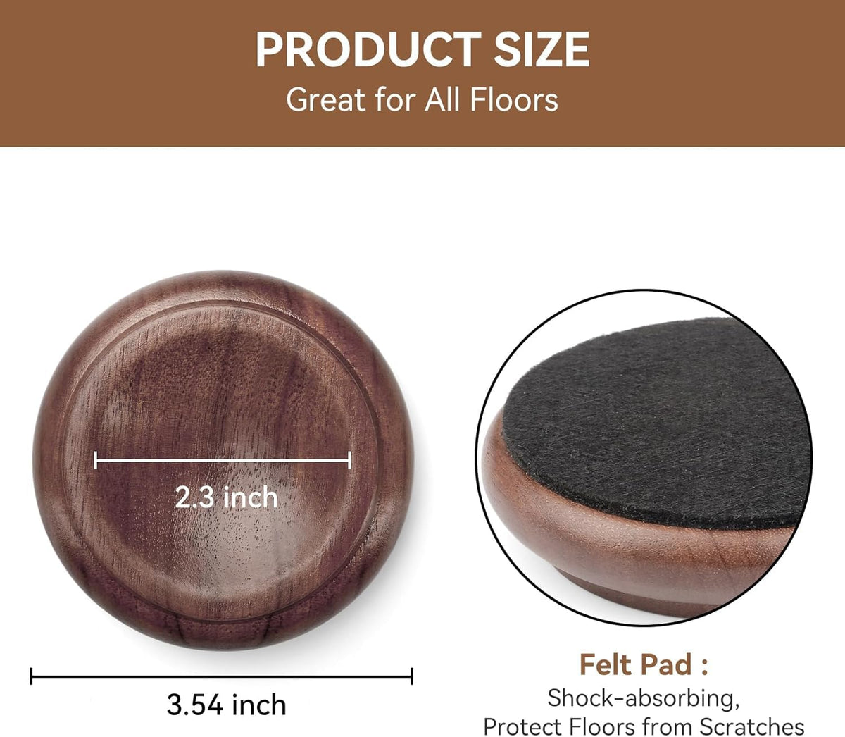 KingPoint grooved design pads fit various legs for stable furniture protection
