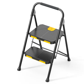 KINGRACK 2 Step Ladder front view showing a sturdy steel frame for safe reaching tasks.