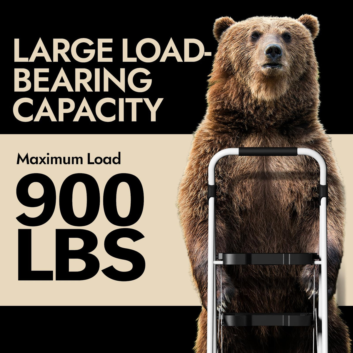 KINGRACK ladder folded for compact storage fits tight spaces.
