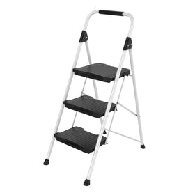 KINGRACK ladder with handrail enhances balance while climbing.