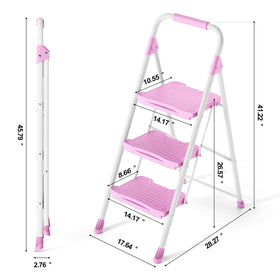 KINGRACK pink ladder ideal for kitchen, garage, and garden tasks