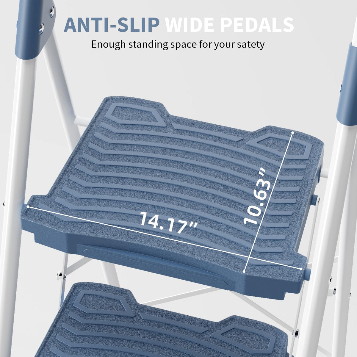 KINGRACK 4 Step Ladder folded compact for easy storage.
