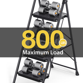KINGRACK 4-step ladder folded state for compact storage.