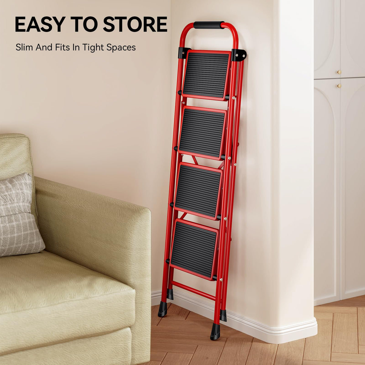 KINGRACK 4-Step Ladder ideal for cleaning, painting, and window tasks.