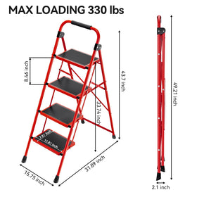 KINGRACK 4-Step Ladder suitable for indoors and outdoors, offering versatile access.