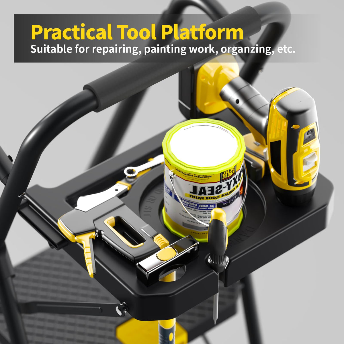 KINGRACK 5-Step Ladder horseshoe feet boost stability