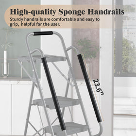 KINGRACK ladder with sponge handrails for comfortable grip.