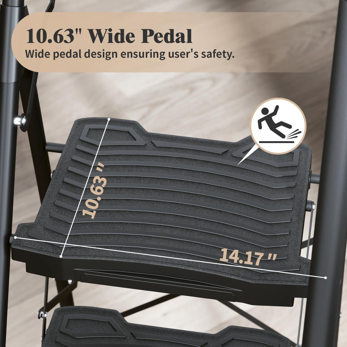 KINGRACK 5-step ladder with built-in tool tray for easy access.