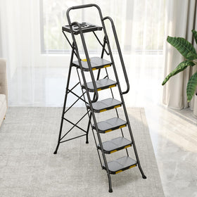 KingRACK 6-step ladder steel construction suitable for indoor and outdoor use